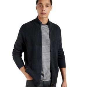 NWT Ted Baker London Men Soft Funnel Neck Sweater Jacket Navy Size M $400 BB422